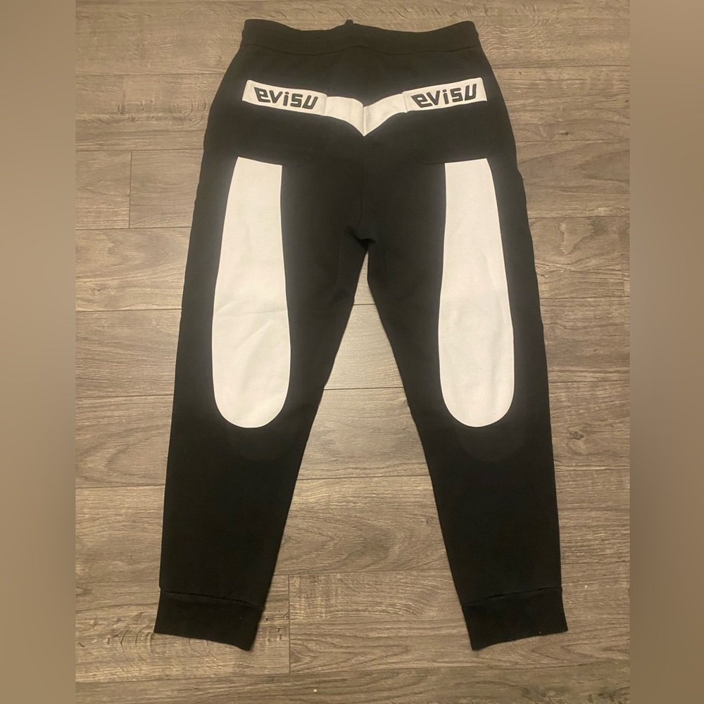 Evisu Black and White Sweatpants